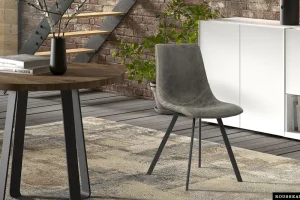 Rousseau - Stoel Oslo PU Grijs - 84x44x57 cm | Belga Meubelen Outlet