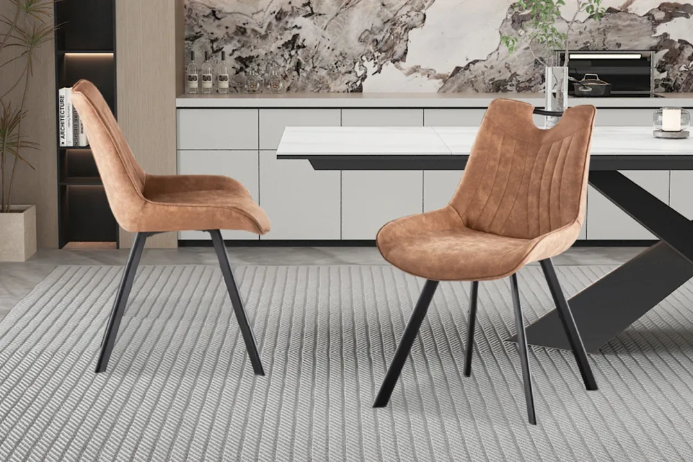rousseau__stoel_pablo_mic_0-2.webp Rousseau - Stoel Pablo Micro fiber PU Donker bruin - 87x54x63 cm | Belga Meubelen Online