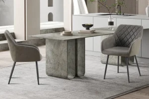 Rousseau - Stoel Peron Micro fiber PU Grijs - 82x55.5x62 cm | Belga Meubelen Clearance