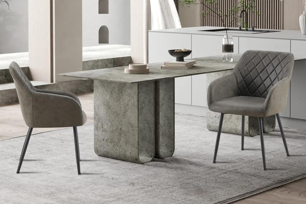 rousseau__stoel_peron_mic_0-1.webp Rousseau - Stoel Peron Micro fiber PU Grijs - 82x55.5x62 cm | Belga Meubelen Clearance