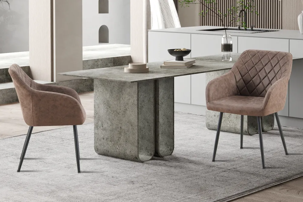 rousseau__stoel_peron_mic_0.webp Rousseau - Stoel Peron Micro fiber PU Bruin - 82x55.5x62 cm | Belga Meubelen Outlet