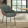 Rousseau - Stoel Sem Stof Groen Rug PU Cognac - 85x57.5x65 cm | Belga Meubelen Clearance