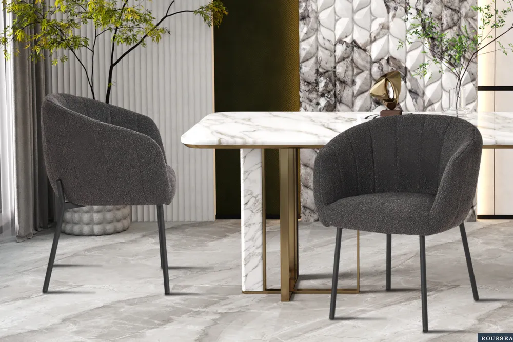 rousseau__stoel_sevilla_b_0-1.webp Rousseau - Stoel Sevilla Boucle - Grijs - 79x57x62 cm | Belga Meubelen Best