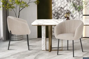 Rousseau - Stoel Sevilla Boucle - Zand - 79x57x62 cm | Belga Meubelen Fashion