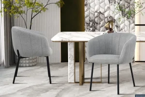 Rousseau - Stoel Sevilla Stof Lichtgrijs - 79x57x62 cm | Belga Meubelen New