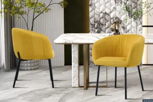 Rousseau - Stoel Sevilla Stof Geel - 79x57x62 cm | Belga Meubelen Hot