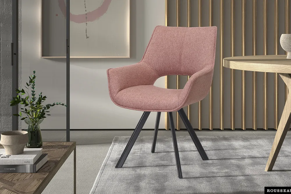rousseau__stoel_tim_stof__0-2.webp Rousseau - Stoel Tim Stof Roze - 86.5x61x64 cm | Belga Meubelen Clearance