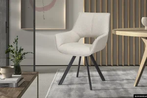 Rousseau - Stoel Tim Stof Beige - 86.5x61x64 cm | Belga Meubelen Online