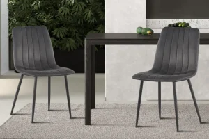 Rousseau - Stoel Willis Fluweel Grijs - 86x45x55 cm | Belga Meubelen Online