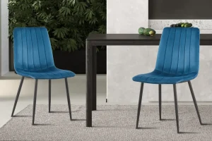 Rousseau - Stoel Willis Fluweel Blauw - 86x45x55 cm | Belga Meubelen Hot