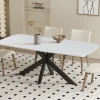 Rousseau - Tafel Apollo 180 cm Deens Ovaal Steen Baroque Grijs - 76x180x90cm | Belga Meubelen Outlet