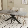 Rousseau - Tafel Apollo 180 cm Deens Ovaal Glanzend Steen Italian Grijs - 76x180x90cm | Belga Meubelen Fashion