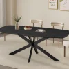 Rousseau - Tafel Aziz 200 cm Deens Ovaal Decor Donkerbruin - 76x200x100cm | Belga Meubelen Fashion