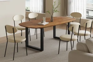 Rousseau - Tafel Isabella 200 cm U-Poot Ovaal Mango hout - 76x200x100cm | Belga Meubelen New