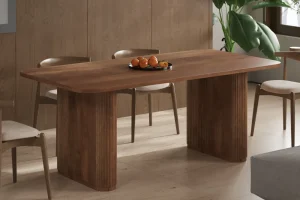 Rousseau - Tafel Jean 200 cm Deens Ovaal Mango hout Lichtbruin - 77x200x100 cm | Belga Meubelen Sale