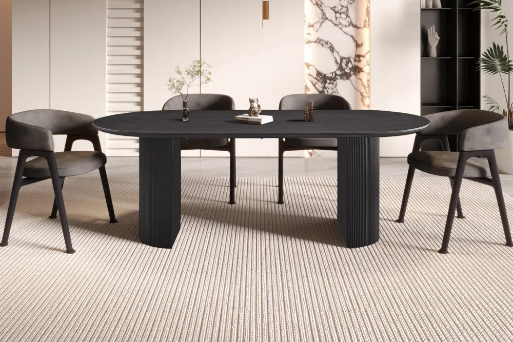 rousseau__tafel_lagos__cm_0-1.webp Rousseau - Tafel Lagos 220 cm Ovaal Decor Donkerbruin - 76x220x110 cm | Belga Meubelen Hot