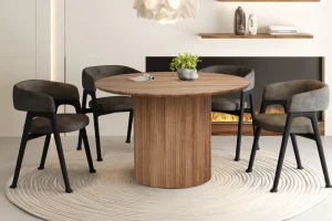 Rousseau - Tafel Lagos 120 cm Rond Decor Oude eik - 76x120x120 cm | Belga Meubelen Outlet