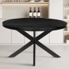 Rousseau - Tafel Maria 130 cm Rond Mango hout Zwart - 76x130x130cm | Belga Meubelen Outlet
