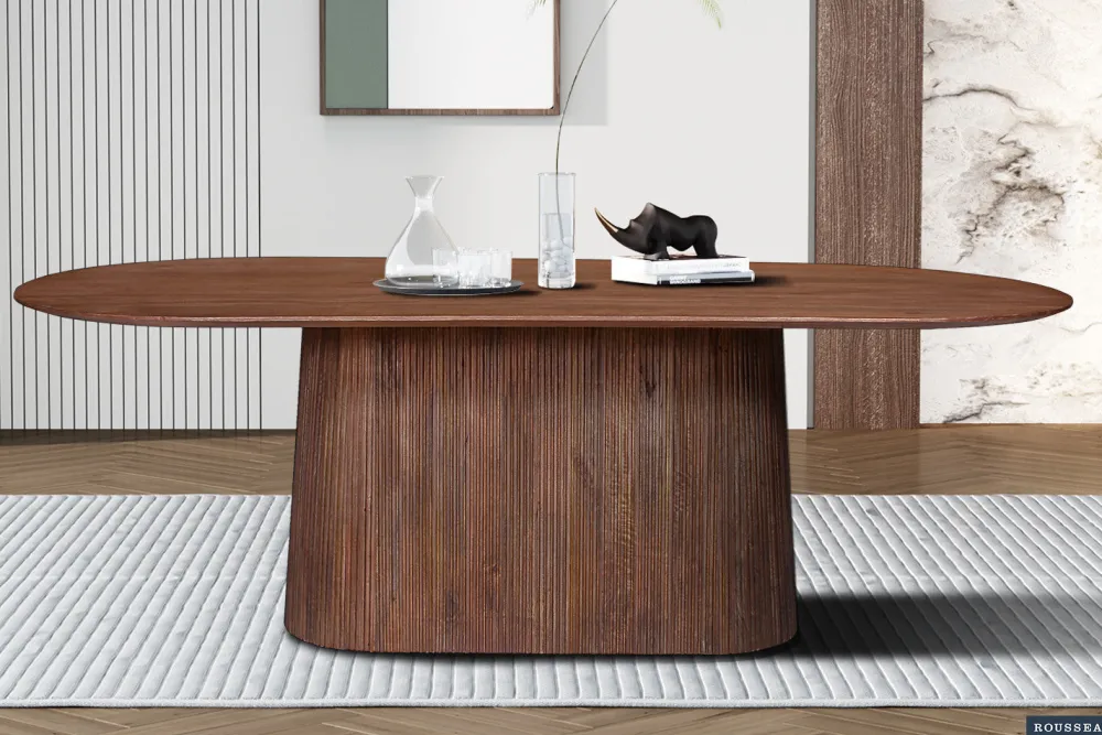rousseau__tafel_miguel__c_0-1.webp Rousseau - Tafel Miguel 230 cm Ovaal Mango hout Lichtbruin - 76x230x110 cm | Belga Meubelen Discount