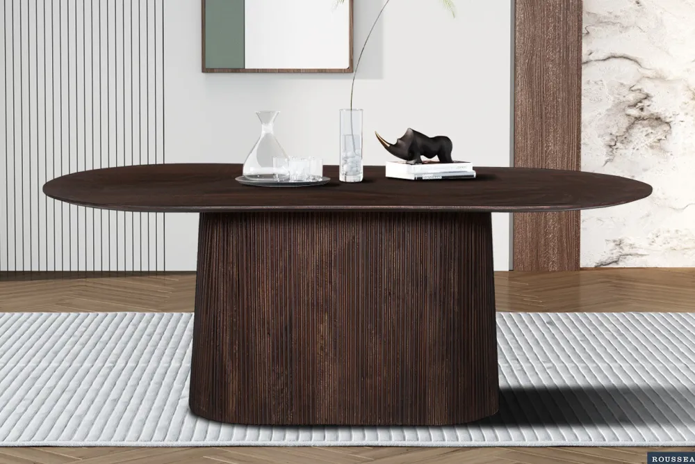 rousseau__tafel_miguel__c_0-2.webp Rousseau - Tafel Miguel 200 cm Ovaal Mango hout Donkerbruin - 76x200x100 cm | Belga Meubelen Outlet