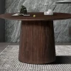 Rousseau - Tafel Miguel 130 cm Rond Mango hout Donkerbruin - 76x130x130 cm | Belga Meubelen Sale