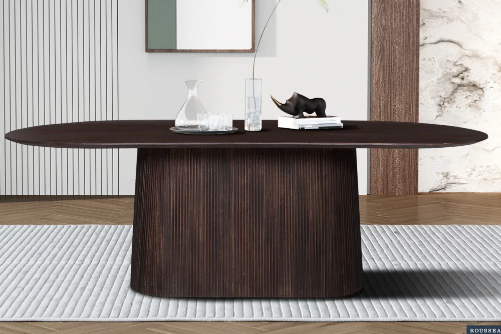 rousseau__tafel_miguel__c_0.webp Rousseau - Tafel Miguel 230 cm Ovaal Mango hout Donkerbruin - 76x230x110 cm | Belga Meubelen New