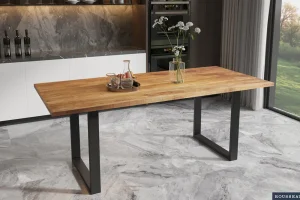 Rousseau - Tafel Nicola 200 cm Rechthoekig Mango hout - 76x200x100cm | Belga Meubelen Best