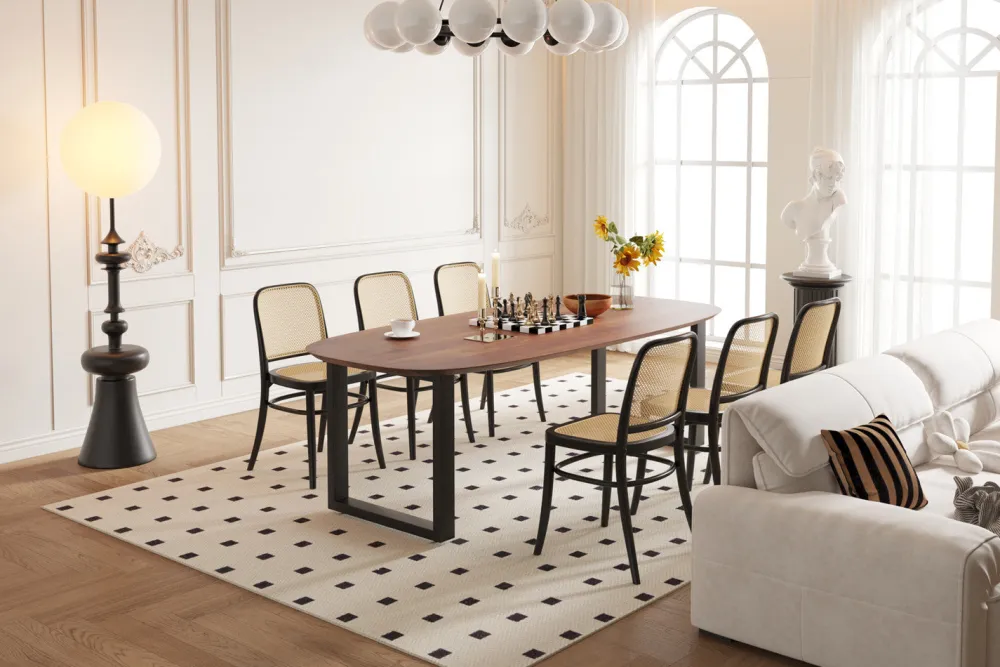 rousseau__tafel_tommy_x_c_0-4.webp Rousseau - Tafel Tommy 220x100 cm Deens Ovaal U-Poot Mango hout Bruin - 77x220x100cm | Belga Meubelen Sale