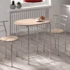 Rousseau - Tafelset Adam Grijs metaal Decor sonoma - 74x80x53cm | Belga Meubelen New