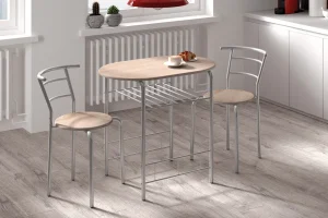 Rousseau - Tafelset Adam Grijs metaal Decor sonoma - 74x80x53cm | Belga Meubelen New