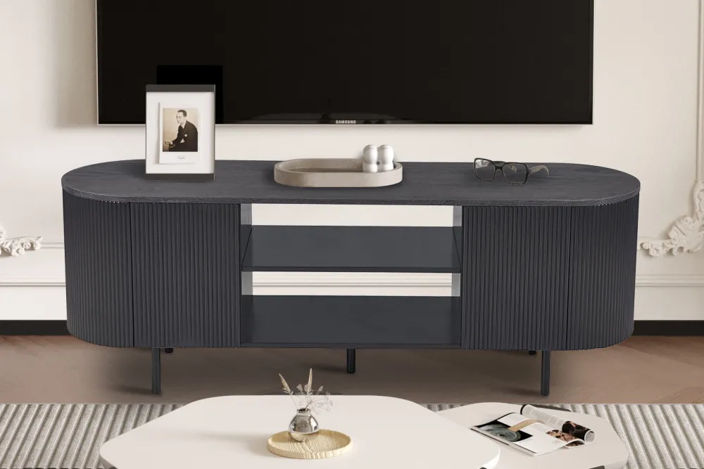 rousseau__tv_meubel_lagos_0-1.webp Rousseau - TV meubel Lagos 160 cm Decor Donkerbruin - 57.5x160x45 cm | Belga Meubelen New