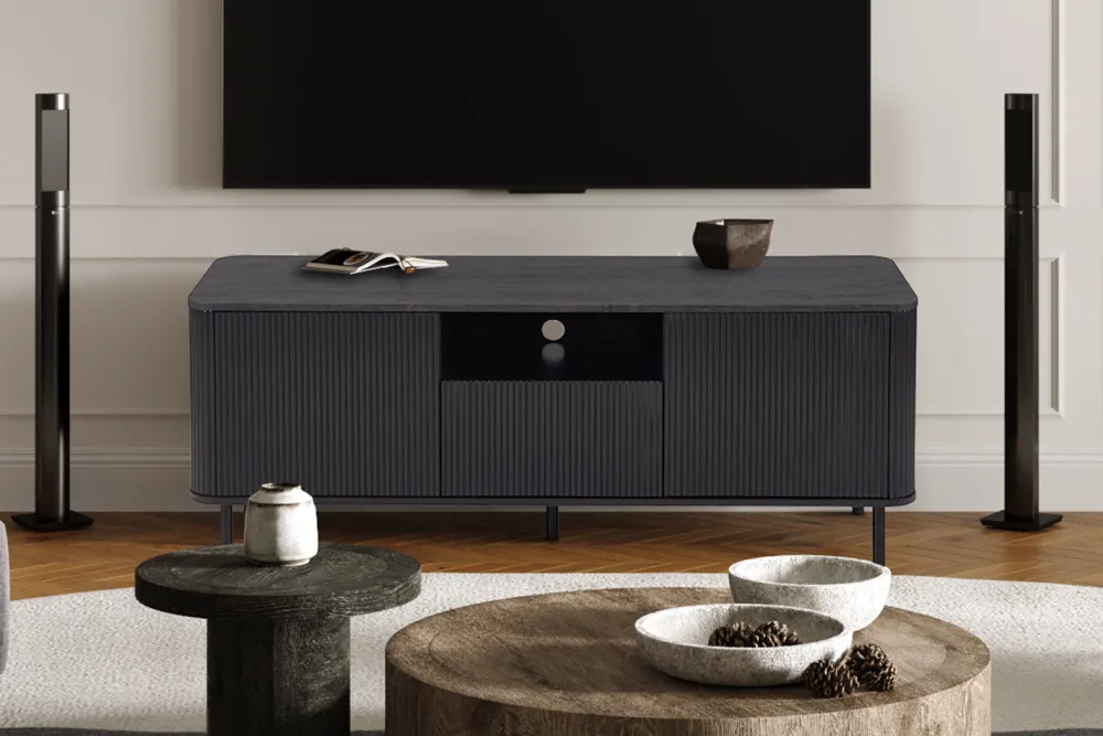 rousseau__tv_meubel_lagos_0-2.webp Rousseau - TV meubel Lagos 140 cm Decor Donkerbruin - 56x140x45 cm | Belga Meubelen Clearance