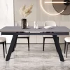 Rousseau - Uitschuifbare tafel Hera 160-240 cm Rechthoekig Steen Grijs - 76x240x90cm | Belga Meubelen New