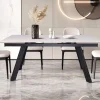 Rousseau - Uitschuifbare tafel Hera 160-240 cm Rechthoekig Steen Wit - 76x240x90cm | Belga Meubelen Fashion