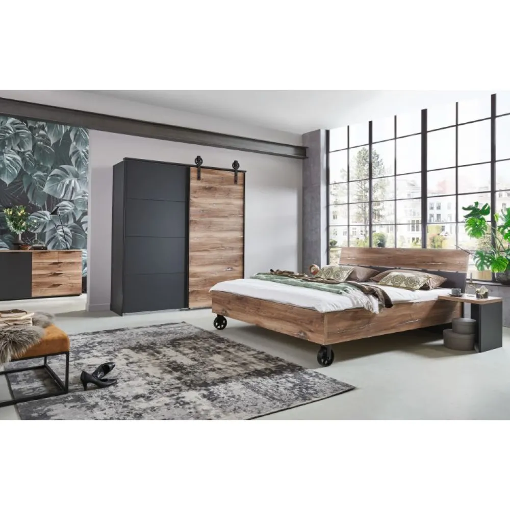 slaapkamer_richmond__donk_0.webp Slaapkamer Richmond - Donkere Eik/Grijs - 4-delige set | Belga Meubelen Online