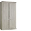 TCY Kleerkast Orlando - 2-draaideuren - Licht eik - Bruine top 118x58x214cm | Belga Meubelen New
