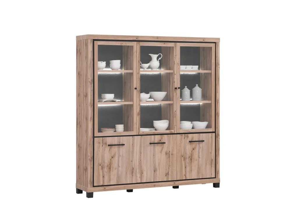 tyc__bibliotheek_opera____0.webp TYC - Bibliotheek Opera - 3 glasdeuren - met LED - b191xh205xd45cm | Belga Meubelen Outlet