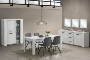 TYC - Eetkamer Ozark - 3-delige set - Licht grijze Eik | Belga Meubelen Best