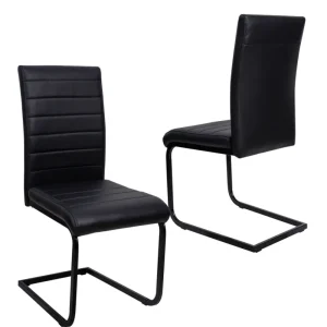 TYC - Eetkamerstoel Olaf - Kunstleder - Zwart - 40x100x45cm | Belga Meubelen Online