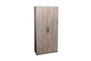 TYC - Kleerkast - bergkast Elmo - 2-draaideuren - Grijze Eik - 80x180x50cm | Belga Meubelen Clearance