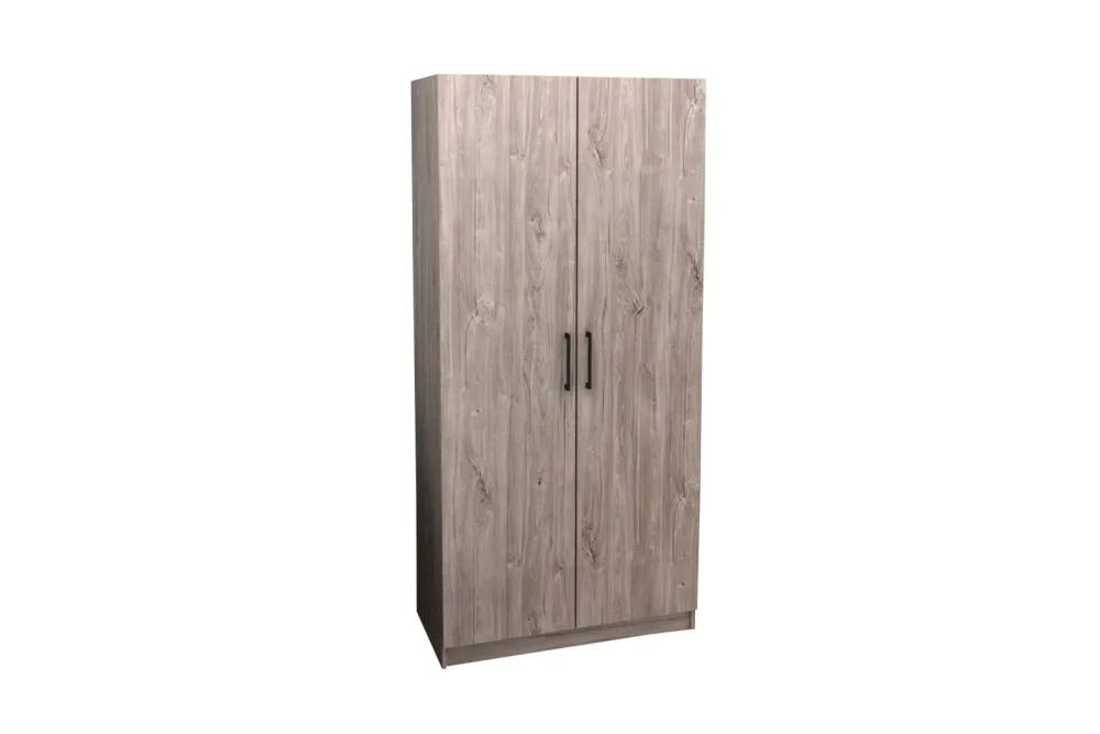 tyc__kleerkast__bergkast__0-6.webp TYC - Kleerkast - bergkast Elmo - 2-draaideuren - Grijze Eik - 80x180x50cm | Belga Meubelen Clearance