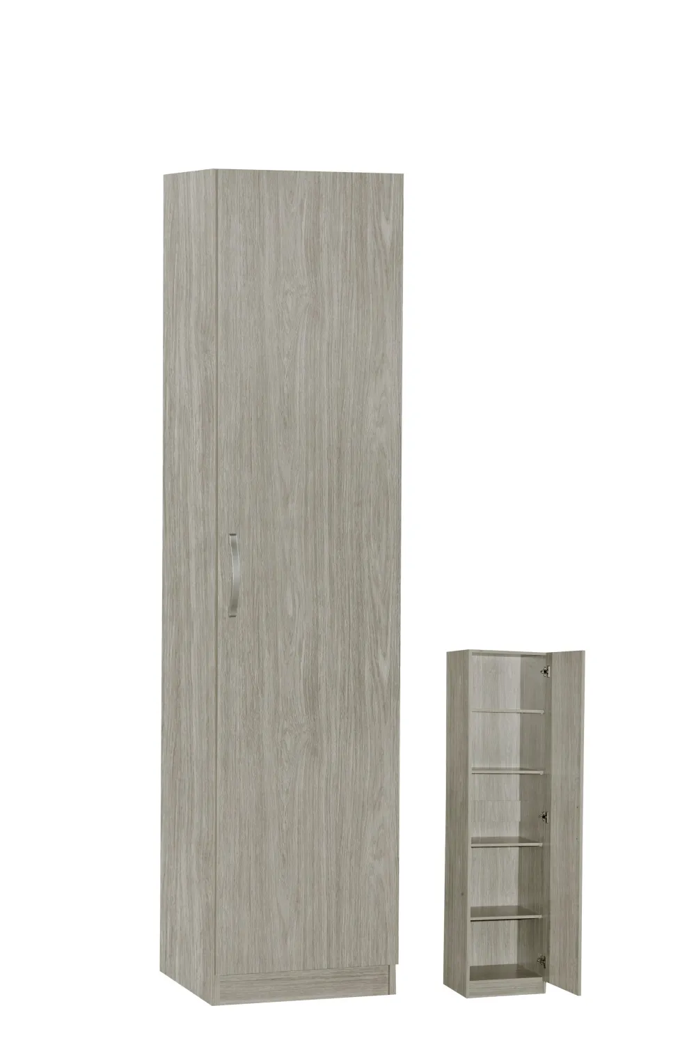tyc__kleerkast__bergkast__0-7.webp TYC - Kleerkast - bergkast Eden - 1-draaideur - Grijze Eik - 40x180x40cm | Belga Meubelen Outlet