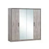 TYC - Kleerkast Olympia - 4 draaideuren - Grijze Eik - 214x208x55cm | Belga Meubelen Online