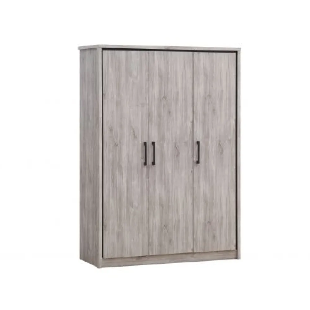 tyc__kleerkast_olympia____0-2.webp TYC - Kleerkast Olympia - 3 draaideuren - Grijze Eik - 150x208x55cm | Belga Meubelen Discount