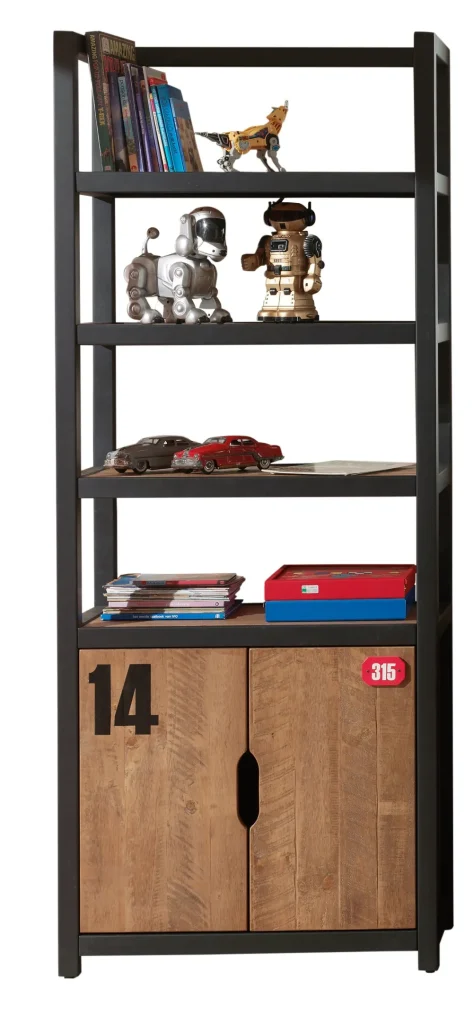 Vipack - Boekenkast Alex - AXBI2219 - Natuur - 40x200x80cm | Belga Meubelen Best