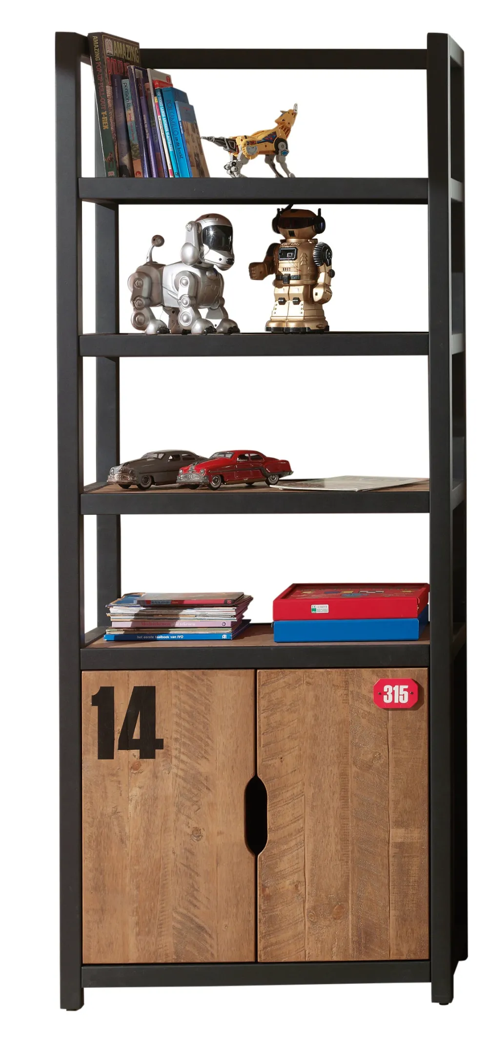 vipack__boekenkast_alex___0.webp Vipack - Boekenkast Alex - AXBI2219 - Natuur - 40x200x80cm | Belga Meubelen Best