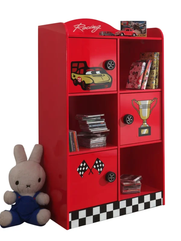 Vipack - Boekenkast Auto - SCBI120R - Rood - 42x133,5xcm | Belga Meubelen Discount