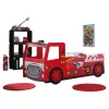 Vipack - Eenpersoonsbed Auto - SCFT201 - Rood - 101,3x101x200cm | Belga Meubelen Online