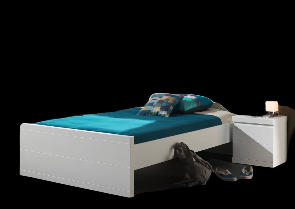 vipack__eenpersoonsbed_la_0-2.webp Vipack - Eenpersoonsbed Lara - LABE12014 - Wit - 126x76,5x200cm | Belga Meubelen Best