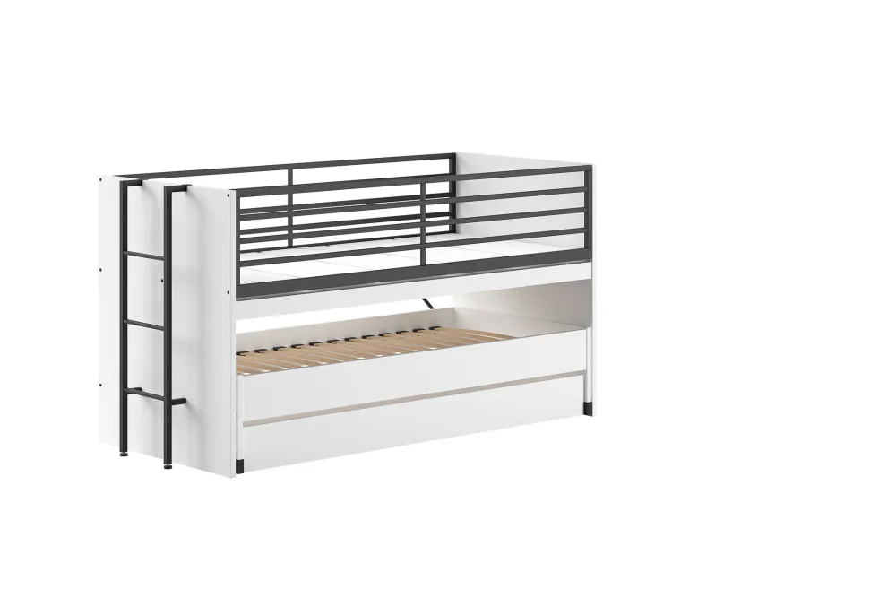 vipack__halfhoogslaper_sa_0.webp Vipack - Halfhoogslaper Sam - SAHS8614 - Wit/Zwart - 98x117x200cm | Belga Meubelen Discount